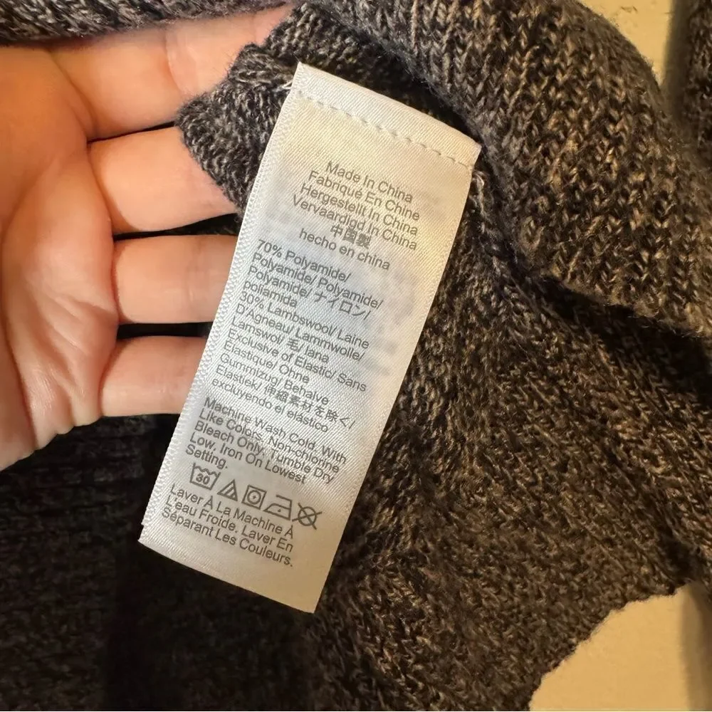 J. Crew Lambswool Blend Charcoal Crewneck Sweater